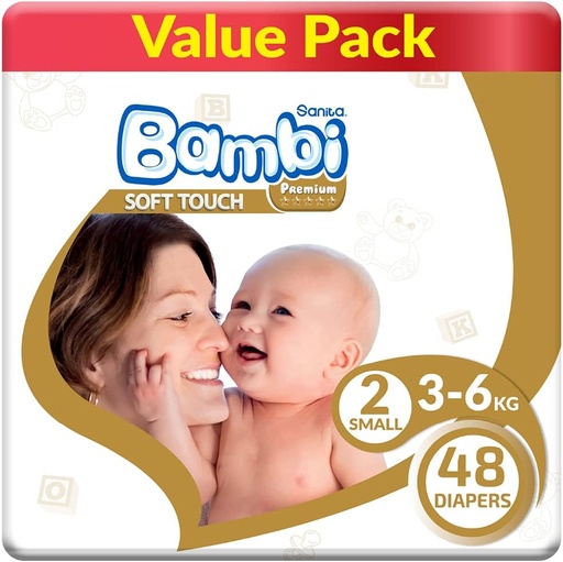 [27131] Sanita Bambi Diapers Size 2 3-6kg Double Pack 3*48