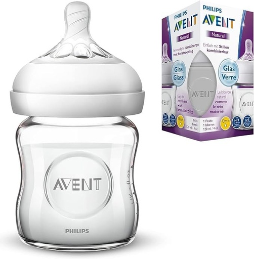 [29860] Philips Avent NATURAL 2.0 FEEDING BOTTLE GLASS 120ML X1