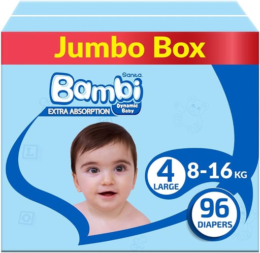 [29949] Sanita Bambi Diapers Size 4 Large Box 96