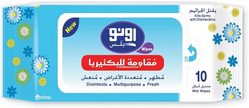 [30133] Uno Plus Anti-Bacterial Wet Wipes 10 Wipes