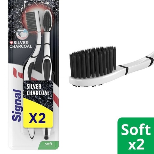 [32984] Signal Toothbrush Bane Charcoal Soft 8x2pc