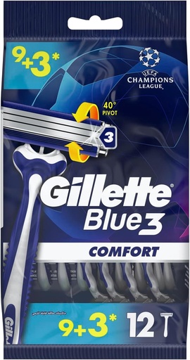 [32988] Gillette Blue 3 Comfort Razors 12 pcs