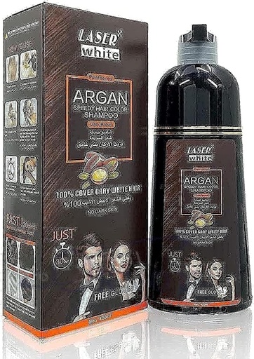 [33171] Laser White Argan Shampoo Dark Brown 420ml