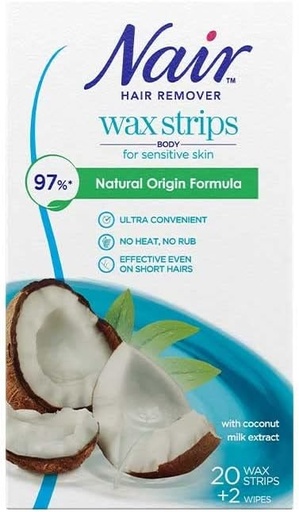 [33339] Nair Wax Strips Coconut 20 Strips