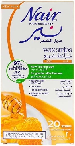 [33341] Nair Wax Strips Honey 20 Strips