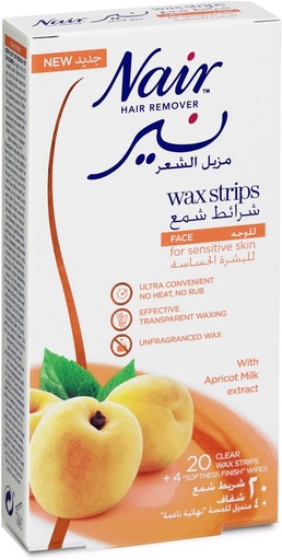 [33342] Nair Wax Strips Face Apricot 20 Strips