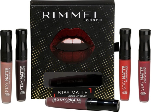 [34305] Rimmel Stay Matte Liquid Lip Color 5 pcs Kit