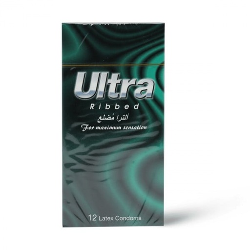 [4065] Ultra Condom Ribbed 12s