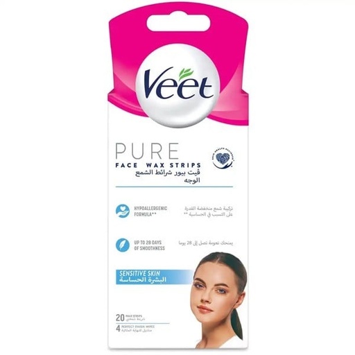 [34663] Veet Pure Face Wax Strips 20s