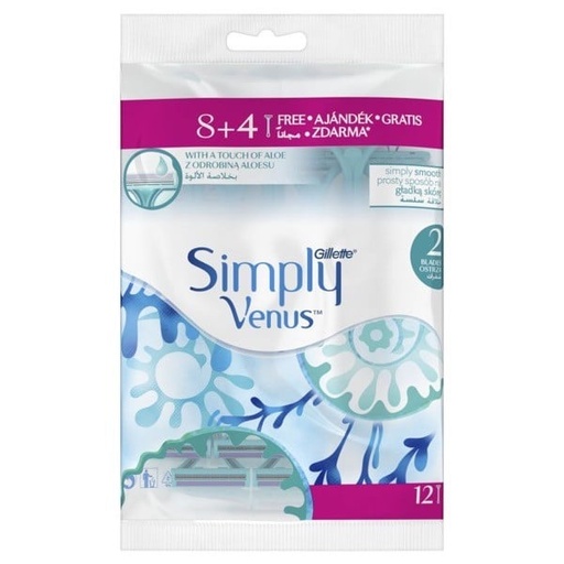 [8917] Gillette Simply Venus 2 Razor 12 pcs