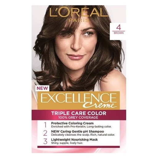 [11513] Loreal Excellence Creme 4 Brown