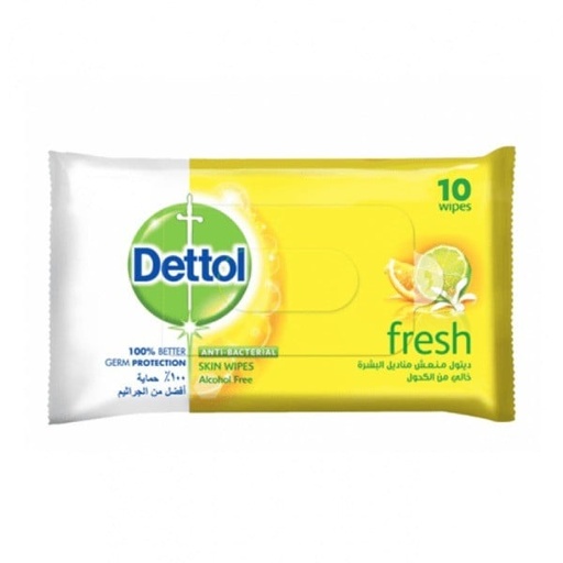 [13918] Dettol Antibacterial Wipes Fresh 10s