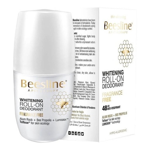 [15797] Beesline Deo Roll Whitening Fragrance Free 50ml