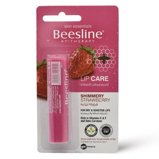 [15915] Beesline Shimmery Strawberry Lip Care 4g