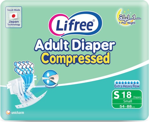 [17439] Lifree Tape Adult Diaper Small 2*36 pcs