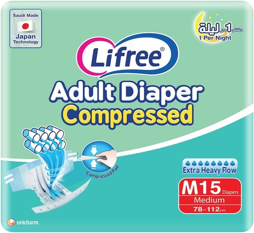 [17440] LIFREE TAPE ADULT DIAPER MEDIUM 4*15 S 17223