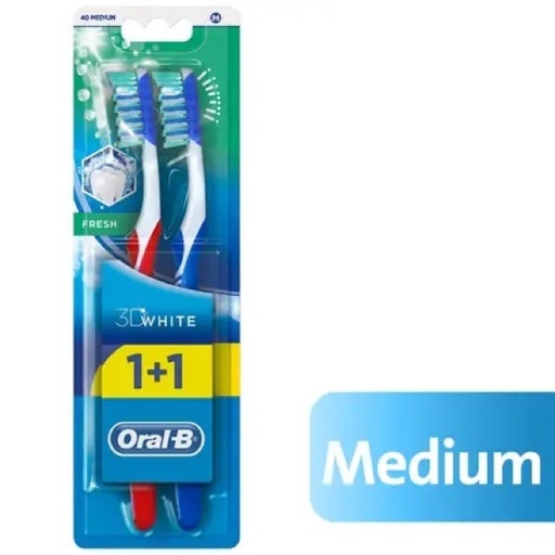 [18714] Oral-B Toothbrush 3d Fresh Medium 1+1 Free