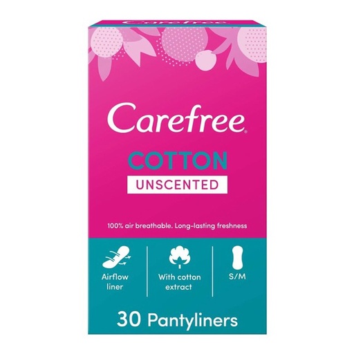 [19418] Carefree Panty Liners with Cotton Extract 30 pcs