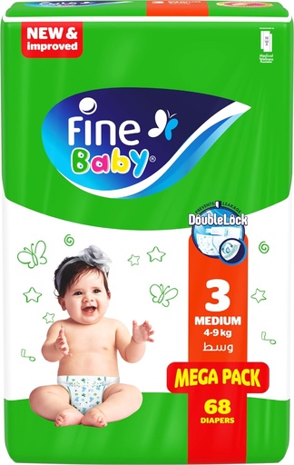 [21535] Fine Baby Diapers Size 3 Medium Mega Pack 2*68